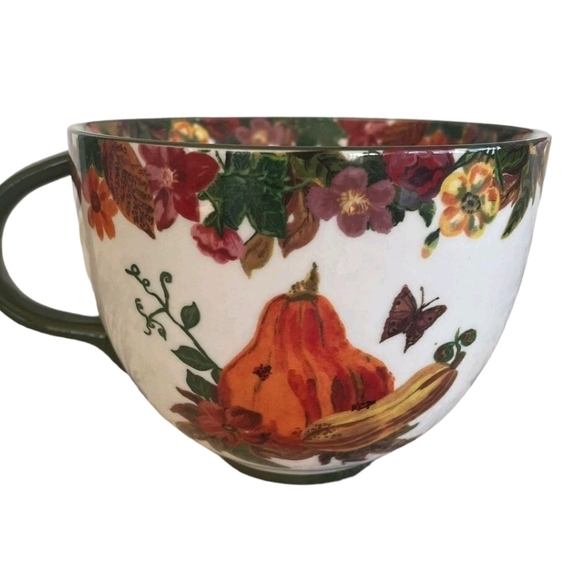 Anthropologie Other - Set of 4 Floral and Pumpkin Design Mug